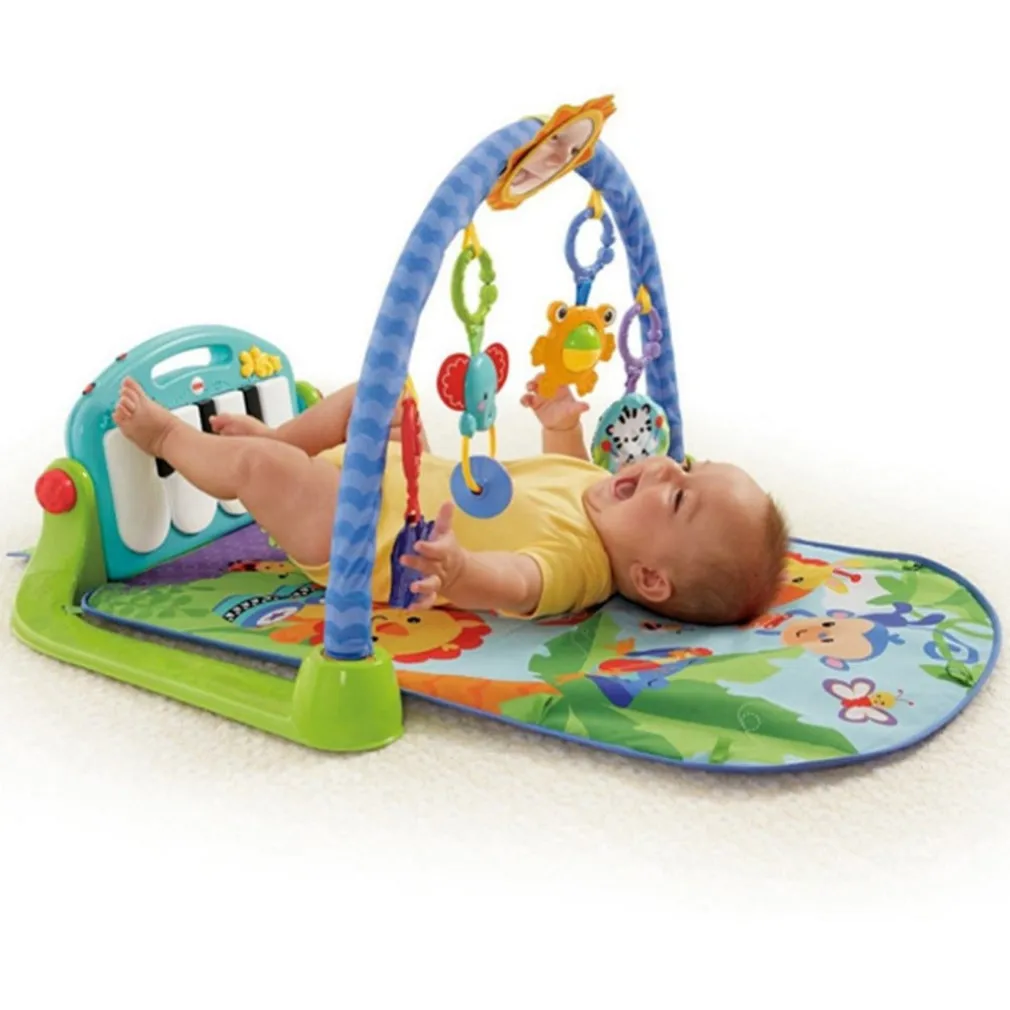 PALESTRINA PER NEONATO CON PIANO MUSICALE AZZURRO BABY CON GIOCATTOLI PENDENTI