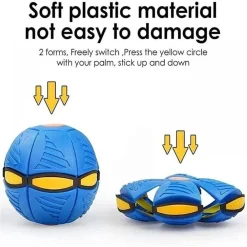 PALLA MAGICA VOLANTE SI TRASFORMA IN FRISBEE CON LUCE LED PER BAMBINI ANIMALI