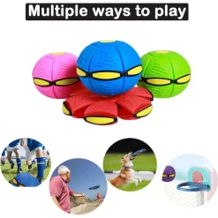 PALLA MAGICA VOLANTE SI TRASFORMA IN FRISBEE CON LUCE LED PER BAMBINI ANIMALI