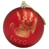 PALLINA DI NATALE DECORAZIONE NATALIZIA PER ALBERO CON KIT IMPRONTA CALCO MANO