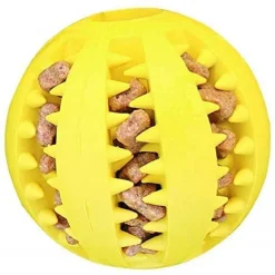 PALLINA PALLA 7CM GIOCO CANE PLASTICA INTERATTIVO MASTICAZIONE CIBO DENTI ANIMAL