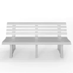 PANCHINA DA GIARDINO PANCA IN RESINA DA 3 POSTI COLORE BIANCO 145X49X74 CM 020363