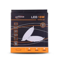 PANNELLO LED SLIM 18 W INCASSO ROTONDO IN PVC LUCE CALDO FREDDO NATURALE P205A-T