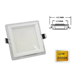 PANNELLO LED SLIM INCASSO QUADRATO 12WATT LUCE BIANCA 6500K 3000K 4000K P-125EQ