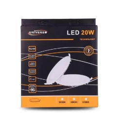 PANNELLO LED SLIM 20W INCASSO ROTONDO LUCE BIANCO CALDO FREDDO NATURALE P225AT