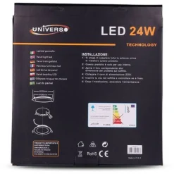 PANNELLO LED SLIM 24W INCASSO ROTONDO LUCE BIANCO CALDO FREDDO NATURALE P285A-T