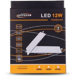 PANNELLO LED SLIM 12W INCASSO QUADRATO IN PVC LUCE CALDO FREDDO NATURALE P155AQ