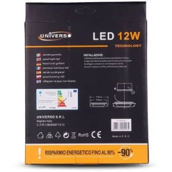 PANNELLO LED SLIM 12W INCASSO QUADRATO IN PVC LUCE CALDO FREDDO NATURALE P155AQ