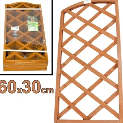 PANNELLO TRALICCIO RECINZIONE IN LEGNO SCURO 60 X 30 CM RAMPICANTI GIARDINO
