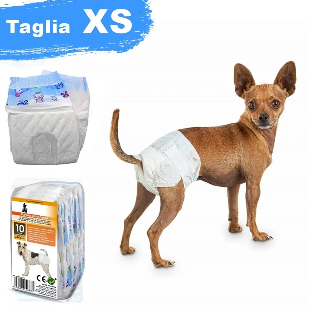 PANNOLINI ASSORBENTI PER CANI XS TAGLIA PICCOLA PANNOLINO TRAVERSINA ASSORBENTE