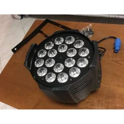 PAR LED RGBWA IP65 DMX 18X18WATT UV 6 IN 1 LUCE WOOD PARTY FLUO POWERCON IN OUT