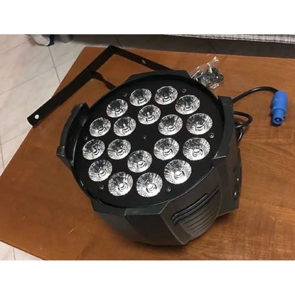 PAR LED RGBWA IP65 DMX 18X18WATT UV 6 IN 1 LUCE WOOD PARTY FLUO POWERCON IN OUT