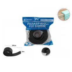 PARASPIGOLI SICUREZZA BORDO TAVOLO COPRISPIGOLI NERO BAMBINI NEONATI 2MX8CM 69638