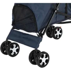 PASSEGGINO CANI VIAGGI CARROZZINA PIEGHEVOLE PARAPIOGGIA AUTO PORTATILE 4 RUOTE
