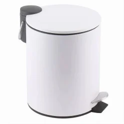 PATTUMIERA ACCIAIO PEDALE 5 LT BIDONE CESTINO SPAZZATURA BAGNO CASA BIANCO 87450