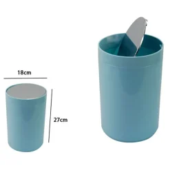 PATTUMIERA CESTINO SECCHIO RIFIUTI CELESTE ARREDO BAGNO COPERCHIO BASCULANTE 79891