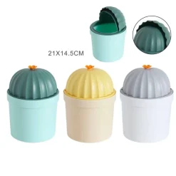 PATTUMIERA GIALLA CACTUS RIBALTABILE SECCHIO RIFIUTI SPAZZATURA DIM 21X14.5 CM