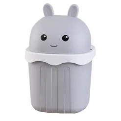 PATTUMIERA GRIGIA RIBALTABILE SECCHIO PER RIFIUTI SPAZZATURA DIM 15X15X21 CM