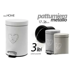 PATTUMIERA IN METALLO 17X26CM 3LT DECORO HOME VARI COLORI ASSORTITI TONDA 748622