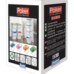 PATTUMIERA PER RACCOLTA DIFFERENZIATA 4 COLORI VERTICALE BIDONI SPAZZATURA 80 LT