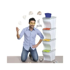 PATTUMIERA PER RACCOLTA DIFFERENZIATA 4 COLORI VERTICALE BIDONI SPAZZATURA 80 LT