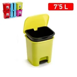 PATTUMIERA PLASTICA A PEDALE 7 LITRI BIDONE CESTINO SPAZZATURA DIFFERENZIATA