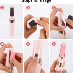 PEDICURE A BATTERIA RICARICABILE ELIMINA CALLI RIMUOVI DURONI PIEDI ESFOLIANTE