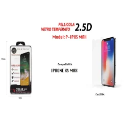 PELLICOLA IN VETRO TEMPERATO PROTEGGI SCHERMO PER IPHONE XS MAX MAXTECH P-IPXS MAX