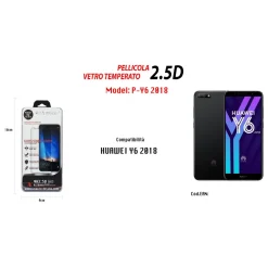 PELLICOLA VETRO TEMPERATO PER HUAWEI Y6 2018 SALVA PROTEGGI DISPLAY MAXTECH P-Y6 2018