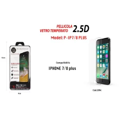 PELLICOLA VETRO TEMPERATO PROTEZIONE PER IPHONE 7 / 8 PLUS MAXTECH P-IP7/8 PLUS
