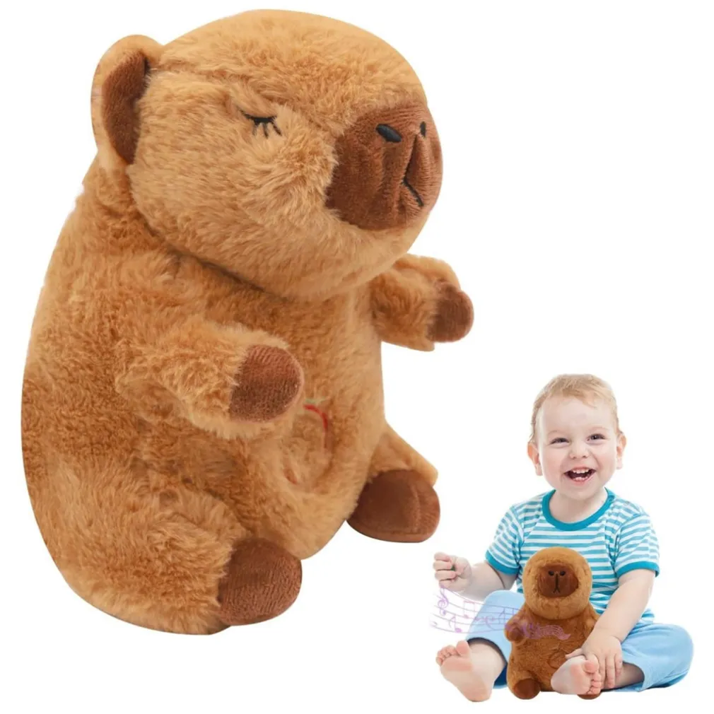 PELUCHE CAPIBARA CHE RESPIRA MOVIMENTO RESPIRANTE CON LUCI MUSICA PER BAMBINI MORBIDO