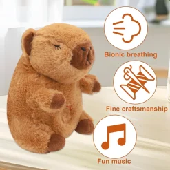 PELUCHE CAPIBARA CHE RESPIRA MOVIMENTO RESPIRANTE CON LUCI MUSICA PER BAMBINI MORBIDO