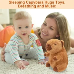 PELUCHE CAPIBARA CHE RESPIRA MOVIMENTO RESPIRANTE CON LUCI MUSICA PER BAMBINI MORBIDO