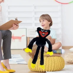 PELUCHE PUPAZZO MORBIDO POPPY PLAYTIME HUGGY WUGGY PLUSH DOLL GIOCO NERO 40 CM