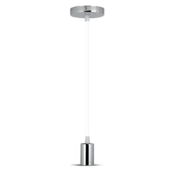 PENDENTE IN ACCIAIO BIANCO A SOFFITTO CROMATO PORTALAMPADA LAMPADA MODERNO DESIGN