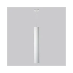 PENDENTE LAMPADA LAMPADARIO BARRA TONDA BIANCO 30X120CM A SOFFITTO LUCE LED APPLIQUE