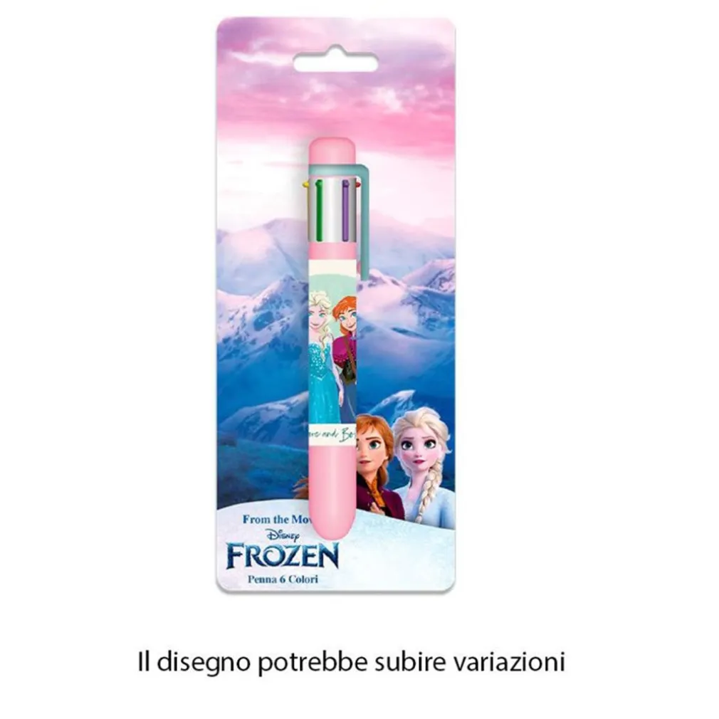 PENNA CON 6 COLORI FROZEN ACCESSORIO SCUOLA REGALO CANCELLERIA PER BAMBINE 961709