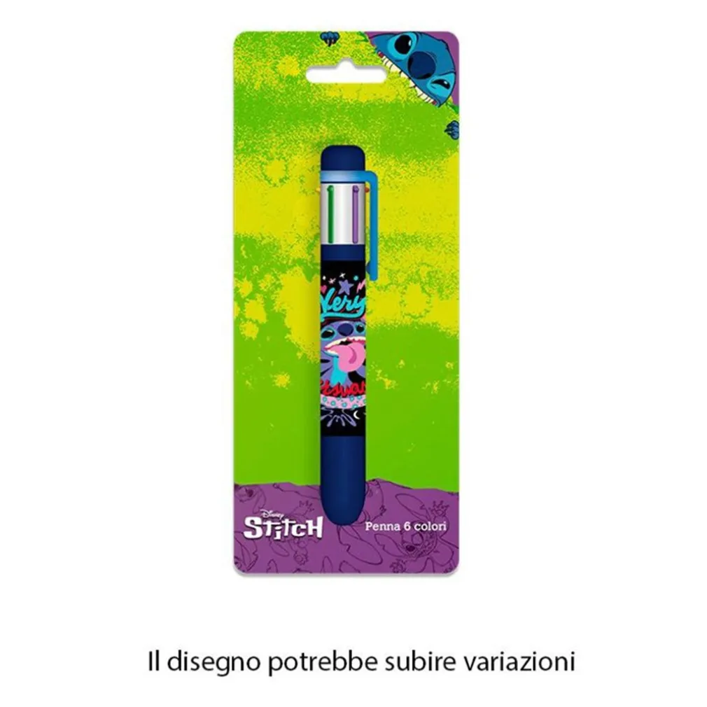 PENNA CON 6 COLORI STITCH ACCESSORIO SCUOLA REGALO CANCELLERIA PER BAMBINI 961761