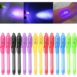 PENNA MAGICA AD INCHIOSTRO INVISIBILE SET 2 PENNE VISIBILE CON LUCE UV GADGET