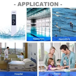 PENNA TESTER TEST LCD DIGITALE QUALITà ACQUA TEMPERATURA DUREZZA SALINITà PPM