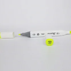 PENNARELLO 123 FLUORESCENT YELLOW COLORATI DOPPIA PUNTA INCHIOSTRO OLIO COLORARE