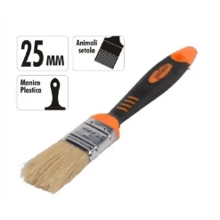 PENNELLO PIATTO 1" 25 MM SETOLE MORBIDE PITTURA VERNICE MANICO ANTISCIVOLO 90275