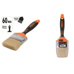 PENNELLO PIATTO 2.5" 60MM SETOLE MORBIDE PITTURA VERNICE MANICO ANTISCIVOLO 90278