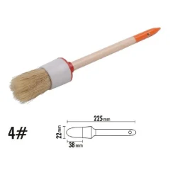 PENNELLO PITTURA MANIGLIA IN LEGNO SETOLE NATURALI A TESTA TONDA 38MM 4" 90290