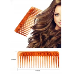 PETTINE A DENTI LARGHI MARRONE IN PLASTICA PER CAPELLI SPAZZOLA DISTRICANTE PARRUCCHIERE
