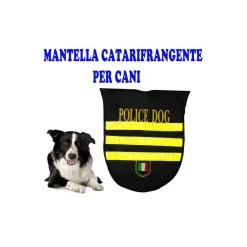 PETTORINA IMPERMEABILE VESTITO CATARIFRANGENTE CANE POLIZIA POLICE DOG MANTELLA