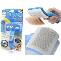 PETZOOM SPAZZOLA AUTOPULENTE PETTINE SOTTOPELO PER PELI CANE GATTO PET ZOOM