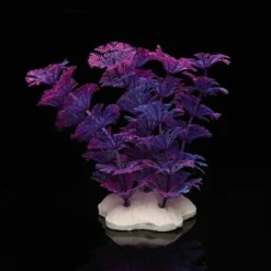 PIANTA 11 CM PIANTINA ARTIFICIALE PER ACQUARIO PIANTE FINTE PLASTICA VIOLA