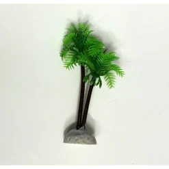 PIANTA 9,5 CM PIANTINA DECORAZIONE ARTIFICIALE PER ACQUARIO PICCOLA PALMA VERDE