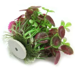 PIANTA PIANTINA ARTIFICIALE PER ACQUARIO PIANTE FINTE PLASTICA FOGLIE LOTO BELLO